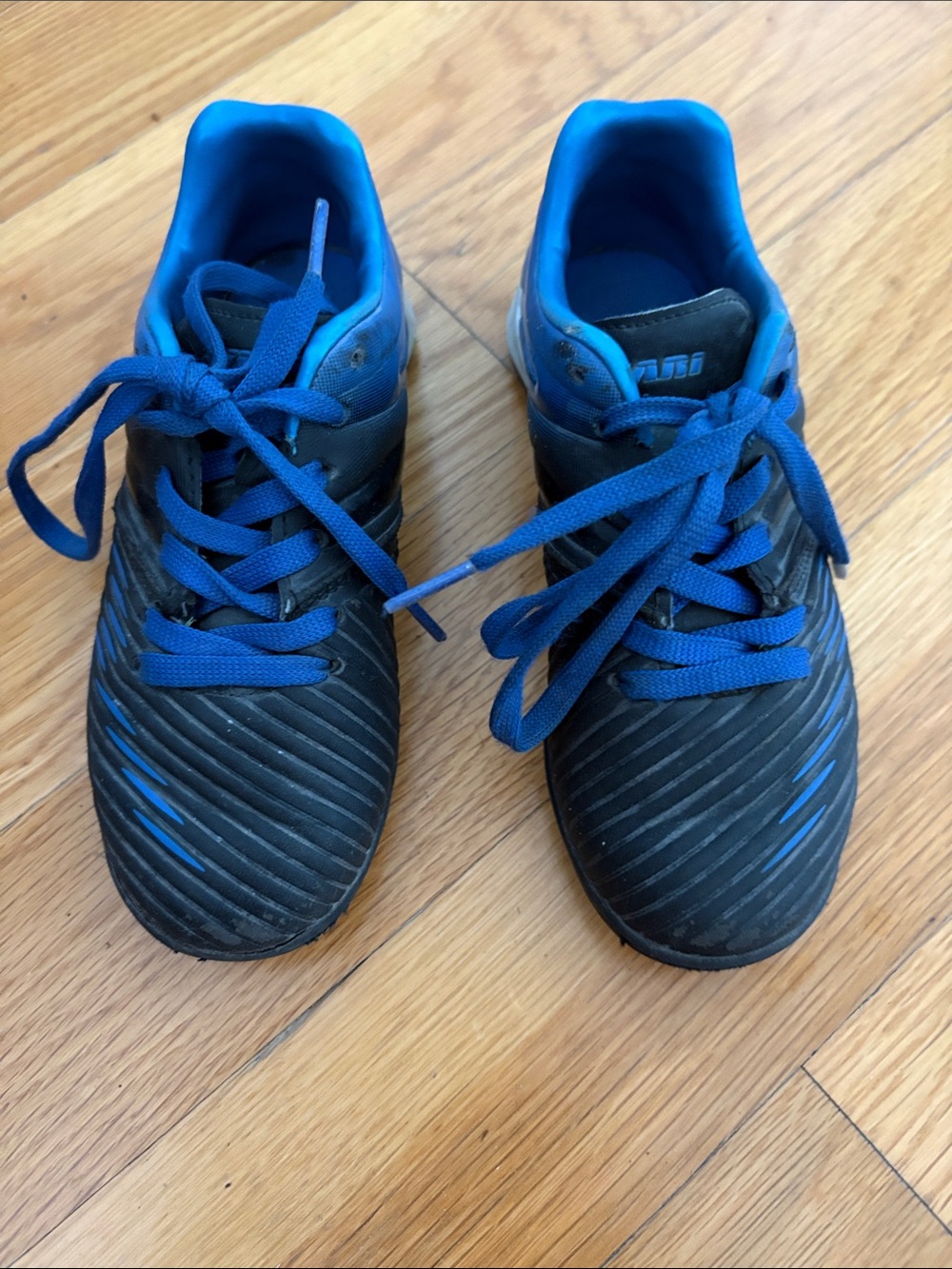 Youth Black and Blue Athletic Sneakers - Lace-Up Kids Shoes